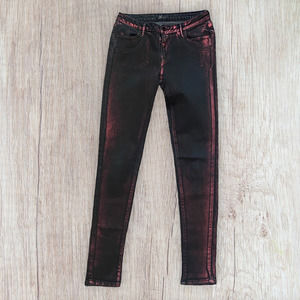 RARE Levi's Red Metallic Coated Skinny Legging Jeans